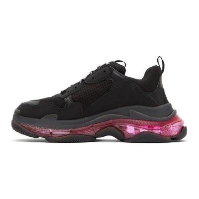 Shop Balenciaga Black And Pink Triple S Sneakers In 1053black/