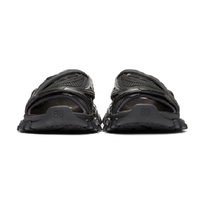 Shop Balenciaga Black Track Slide Sandals In 1000black