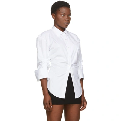 Shop Alexander Wang White Oversized Cinched Shirt In 100 White