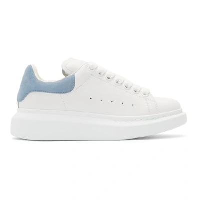 Shop Alexander Mcqueen White & Blue Oversized Sneakers In White/dream Blue
