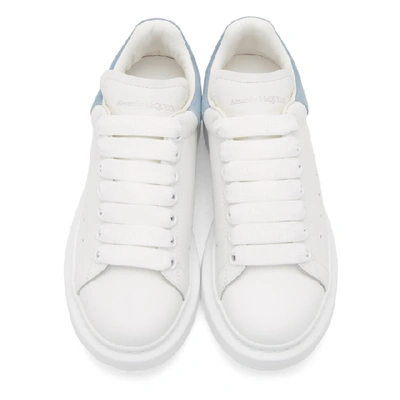 Shop Alexander Mcqueen White & Blue Oversized Sneakers In White/dream Blue