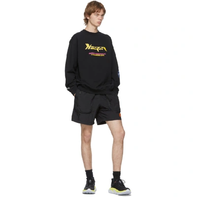 Shop Heron Preston Black Logo Sweatshirt In 1016 Blkylw