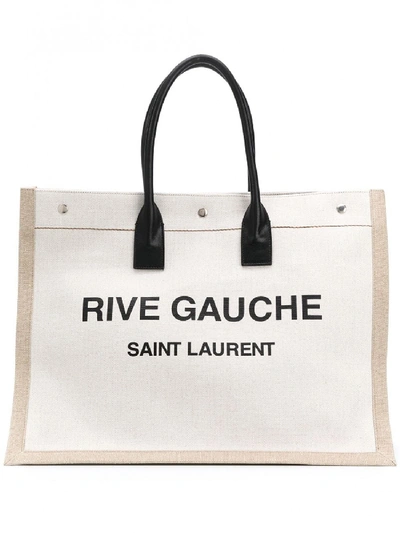 Shop Saint Laurent Rive Gauche Linen Bag