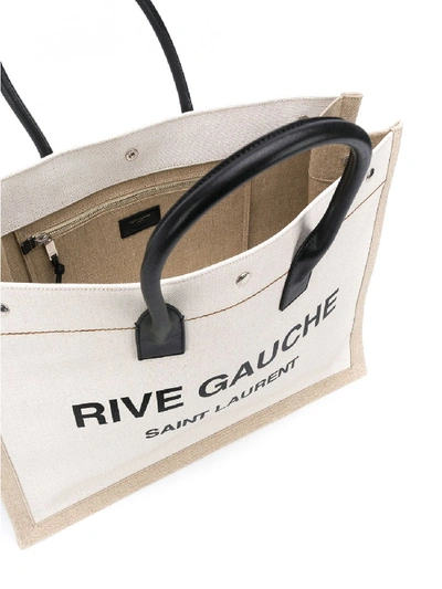 Shop Saint Laurent Rive Gauche Linen Bag