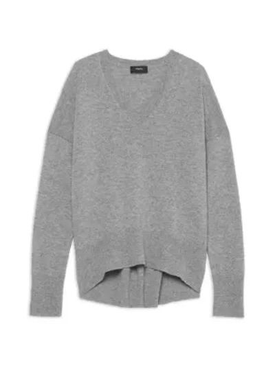 Shop Theory Karenia V-neck Cashmere Sweater In Grey