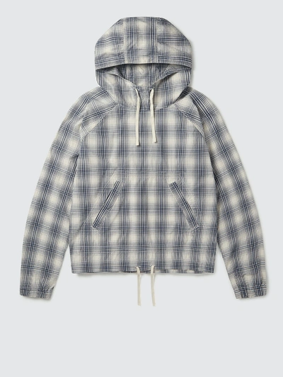 Shop Albam Over Dye Check Harrington Jacket - S - Also In: Xl, L, M In Blue