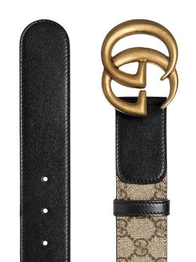 Shop Gucci Gg Marmont Leather Belt In Black