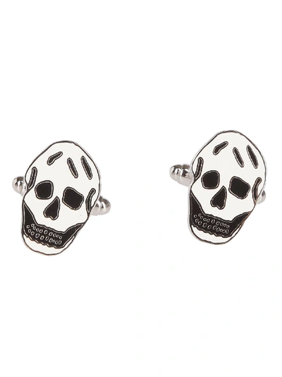 Shop Alexander Mcqueen Silver-tone Metal Skull Cufflinks
