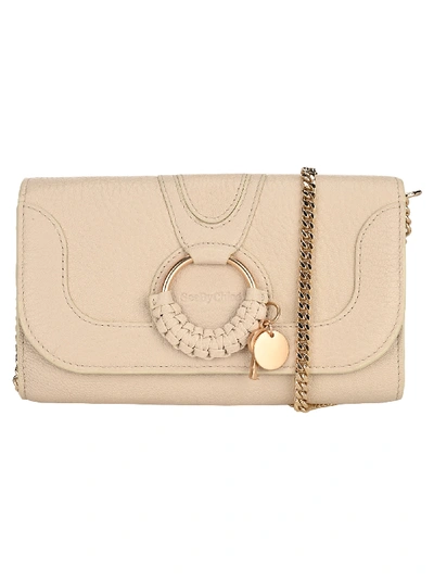 Shop See By Chloé See By Chloe Hana Chain Wallet In Cement Beige