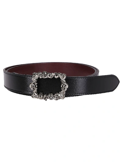 Shop Alexander Mcqueen Black Leather 3d Buckle Belt In Multicolor
