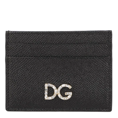 Shop Dolce & Gabbana Black Dauphine Leather Cardholder