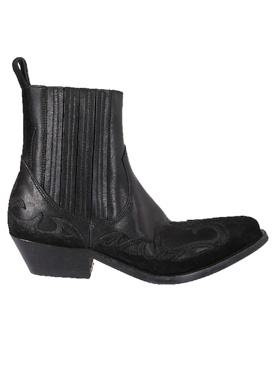 Shop Golden Goose Black Leather Santiago Boots
