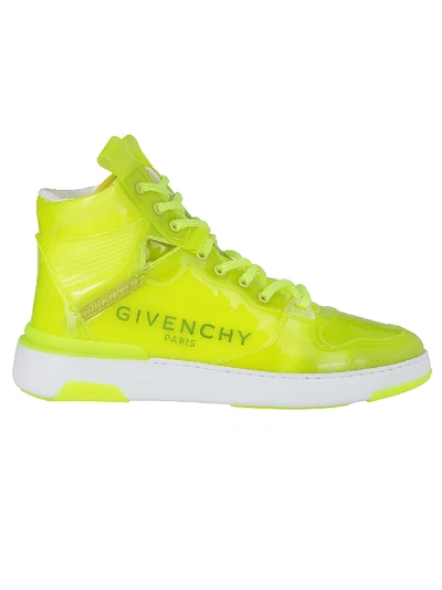 Shop Givenchy Wing Transparent High-top Sneakers In Yellow