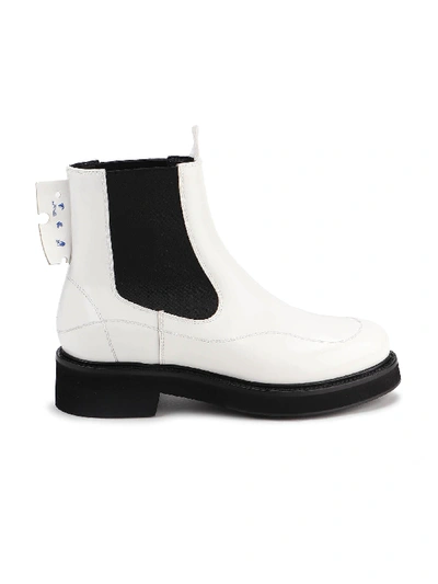 Shop Off-white Leather Chelsea Ankle Boots In White