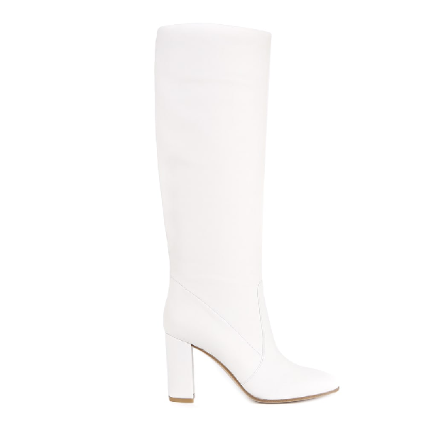 Gianvito Rossi Slouch 85 Leather Knee-high Boots In White | ModeSens