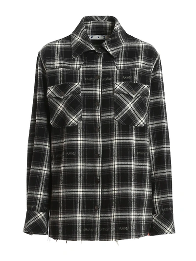 Shop Off-white Check Boxy Shirt In Black