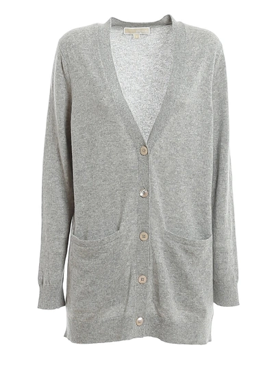 Shop Michael Kors Vneck Cardigan In Pearl Heather