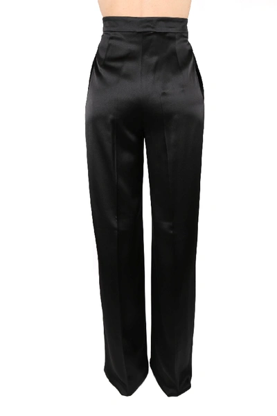 Shop 's Max Mara High-waisted Trousers In Black Satin
