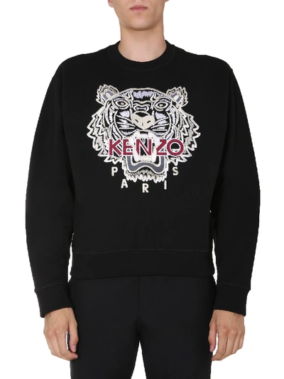 Shop Kenzo Crew Neck Sweatshirt In Nero