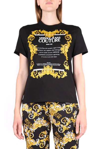 Shop Versace Jeans Couture Black Cotton T-shirt