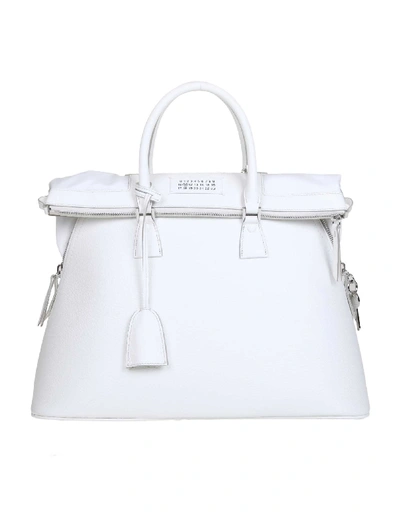 Shop Maison Margiela 5ac Hand Bag In Calf Leather Color Pink White