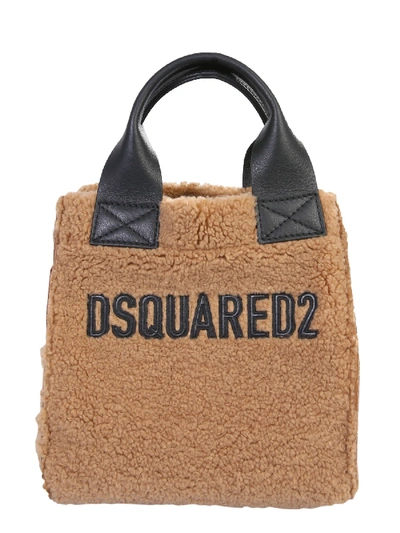 Shop Dsquared2 Shopping Bag With Logo In Marrone