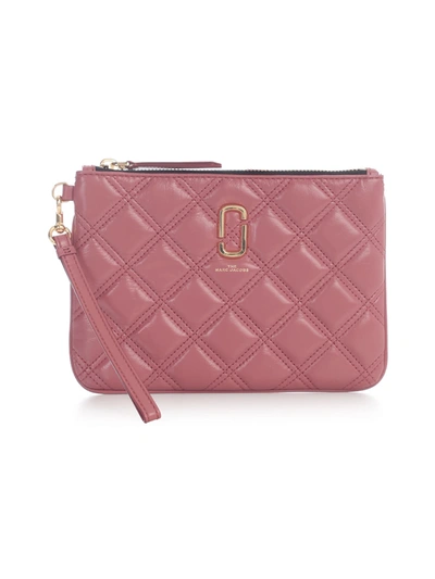 Shop Marc Jacobs The Quilted Softshot Slgs Wristlet In Santa Fe Red