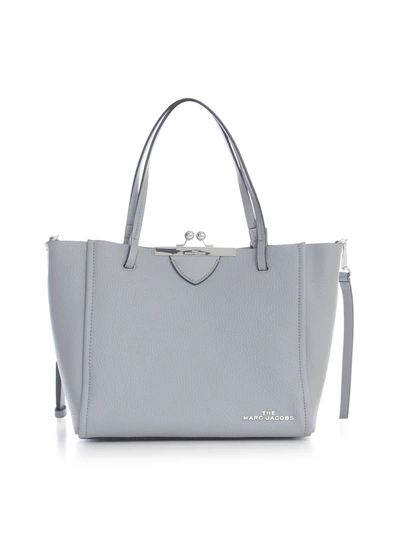 Shop Marc Jacobs The Kiss Lock Tote Mini Tote In Rock Grey