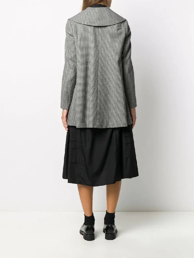 Shop Comme Des Garçons Comme Des Garçons Stripe-panel Hounds-tooth Coat In Grey