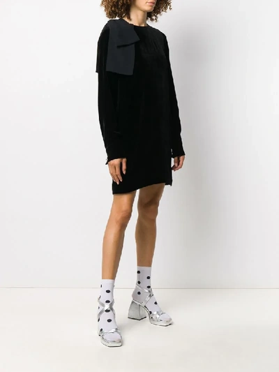 Shop N°21 Bow-detail Shift Mini Dress In Black