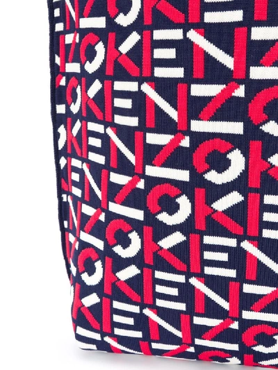 Shop Kenzo Logo Print Tote Bag In Blue