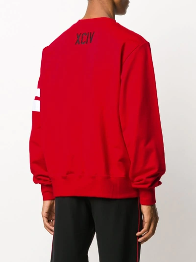 Shop Gcds Embossed Logo Sweatshirt In Red