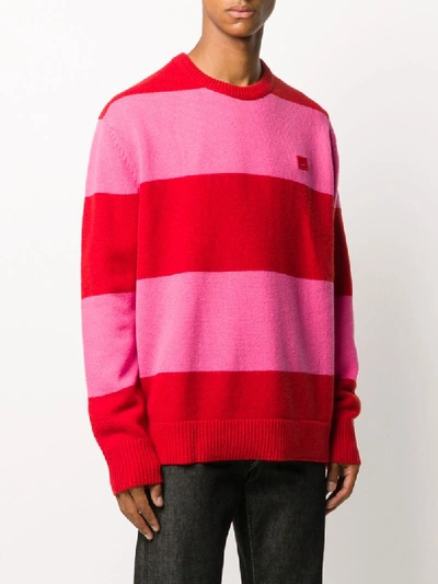 Shop Acne Studios Striped Jumper In Red