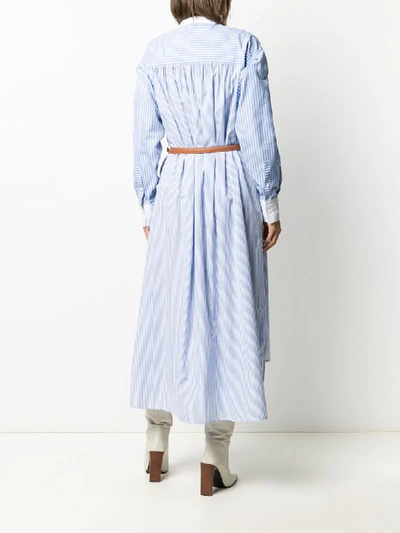 Shop Loewe Striped Shirt Dress In Blue