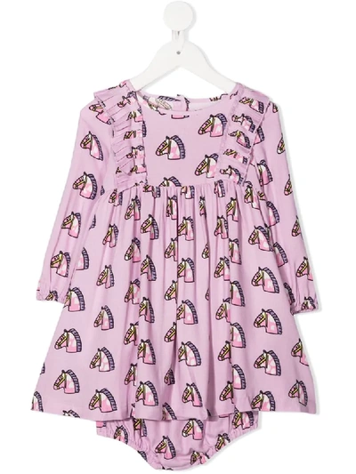 Shop Stella Mccartney Horse Print Dress In Pink