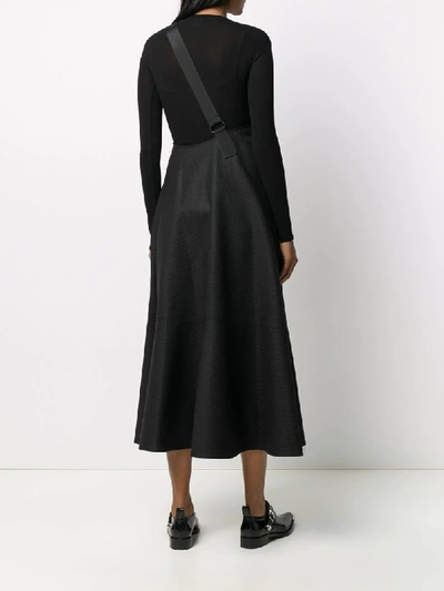 Shop Junya Watanabe Shoulder Strap Midi Skirt In Black