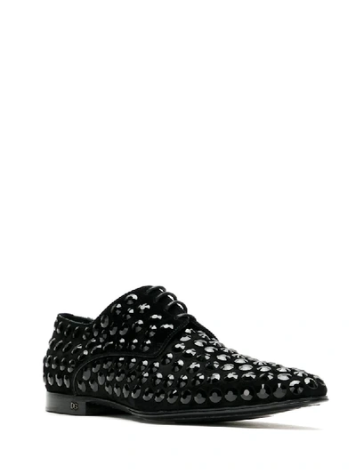 Dolce & Gabbana Stud-embellished Oxford Shoes In Black