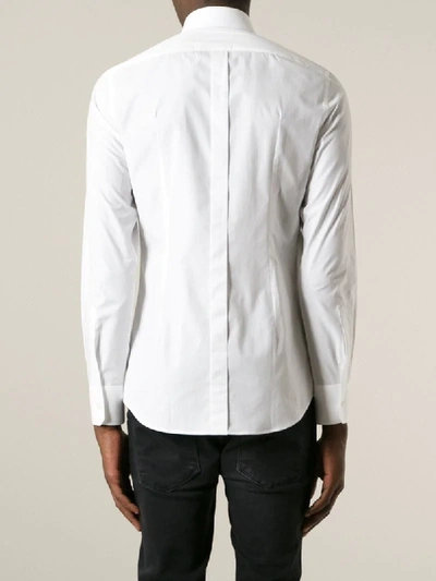 Dolce & Gabbana White Shirt With Classic Collar And Dropped Shoulders In Neutral