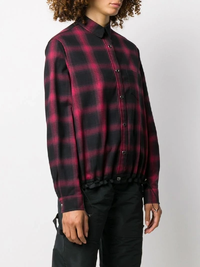 Shop N°21 Check-pattern Drawstring Shirt In Red