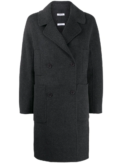 Shop P.a.r.o.s.h Double Breasted Coat In Grey