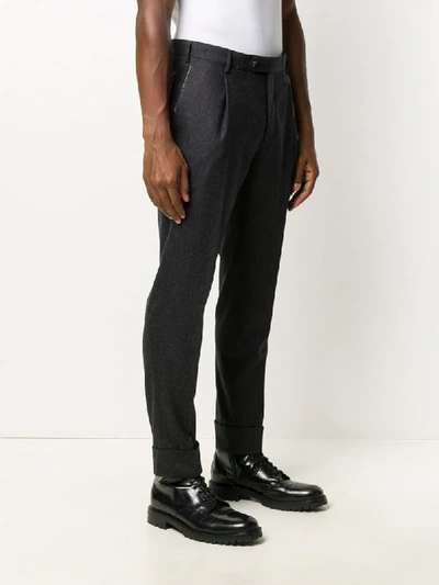 Shop Pt01 Straight-leg Tailored Trousers In Grey