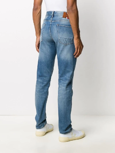 Shop Tommy Hilfiger Stonewashed Straight-fit Jeans In Blue