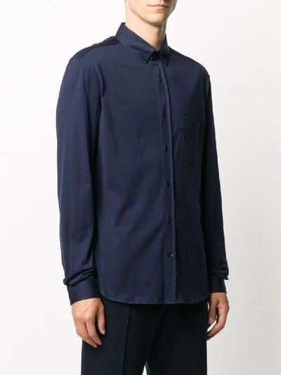 Shop Brunello Cucinelli Chest Pocket Shirt In Blue