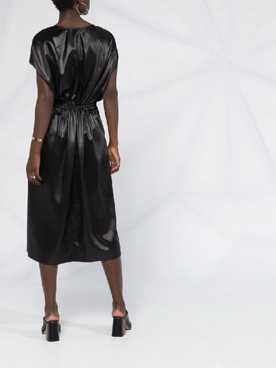Shop Rick Owens Waist-tied Midi Dress In Black