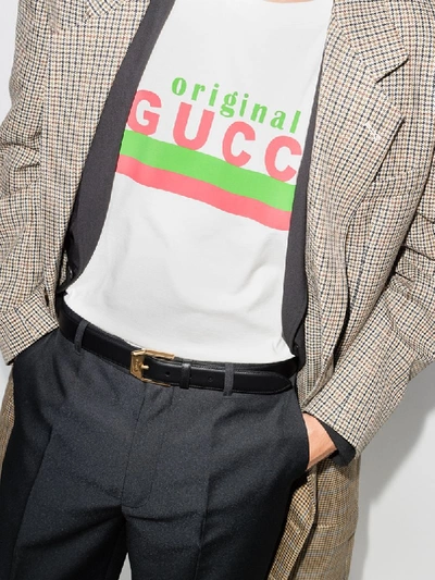 Shop Gucci Logo-engraved Buckle Belt In Black