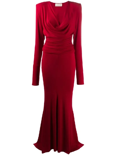 Shop Alexandre Vauthier Draped Design Gown In Red