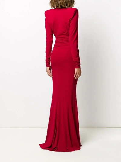 Shop Alexandre Vauthier Draped Design Gown In Red