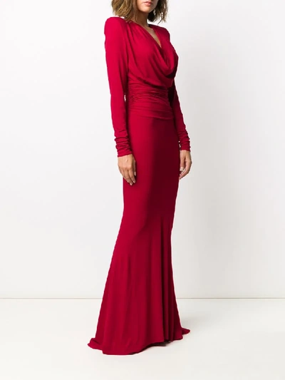 Shop Alexandre Vauthier Draped Design Gown In Red