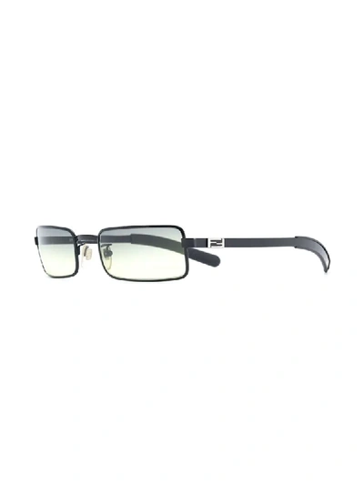 Pre-owned Fendi 有色镜片方框太阳眼镜 In Black