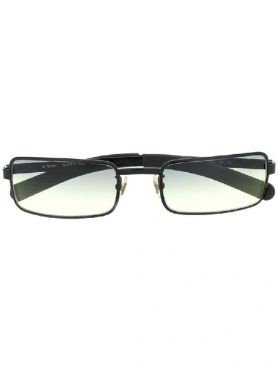 Pre-owned Fendi 1990s Tinted Square Sunglasses In Black